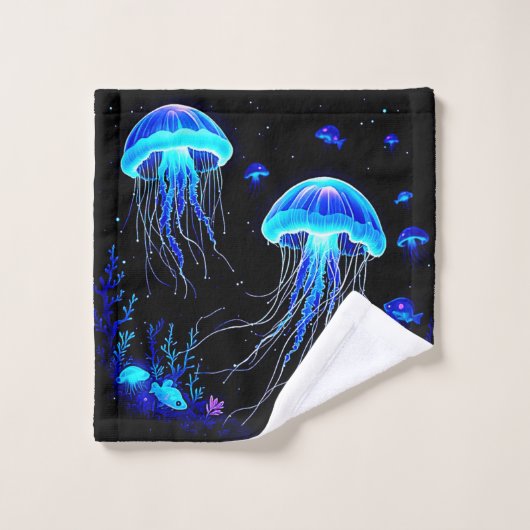 Bioluminescente kwallendroom bad handdoek (Wasdoekje)