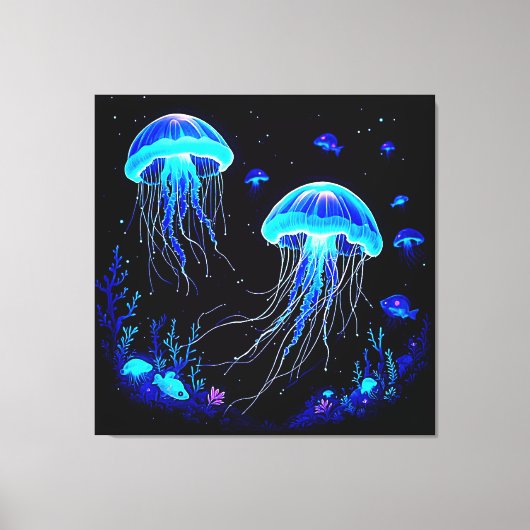 Bioluminescente kwallendroom canvas afdruk (Voorkant)