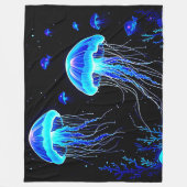 Bioluminescente kwallendroom fleece deken (Voorkant)