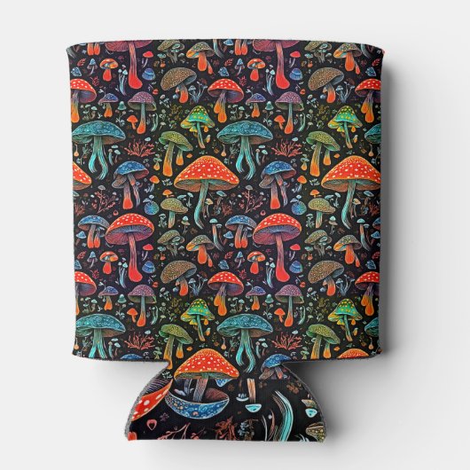 Bioluminescente magische paddenstoelen blikjeskoeler (Achterkant)