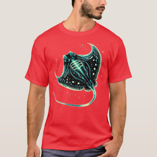 Bioluminescente Stingray Artwork Aquatic Ocean Gif T-shirt