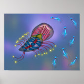 Bioluminescentie Sci-Fi Diepzeewezen Poster (Voorkant)