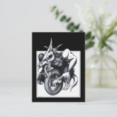 Biomechanical Dvertel Unicycle Briefkaart (Staand voorkant)