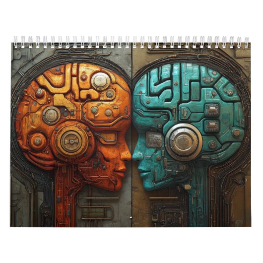 Biomechanische Cyberpunk Android Koppel Kunst Kalender (Hoes)