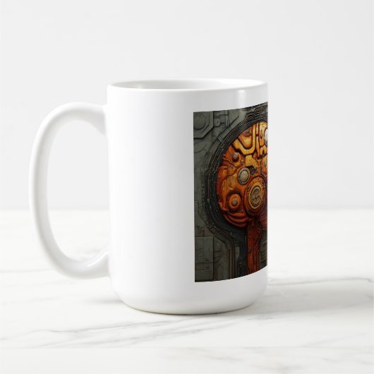 Biomechanische Cyberpunk Android Koppel Kunst Koffiemok (Links)