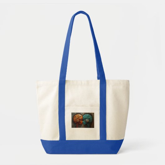 Biomechanische Cyberpunk Android Koppel Kunst Tote Bag (Voorkant)