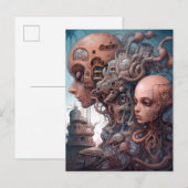 Biomechanische hoofden Surreal Sci-Fi Art Briefkaart (Voorkant / Achterkant)