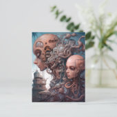 Biomechanische hoofden Surreal Sci-Fi Art Briefkaart (Staand voorkant)