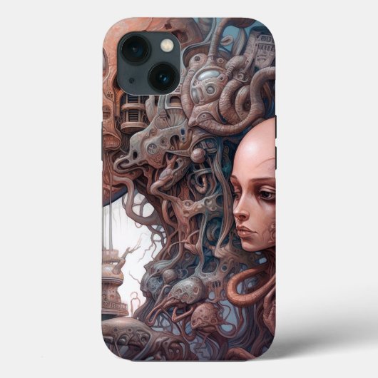 Biomechanische hoofden Surreal Sci-Fi Art Case-Mate iPhone Case (Achterkant)