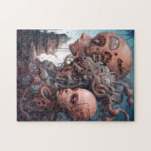 Biomechanische hoofden Surreal Sci-Fi Art Legpuzzel (Horizontaal)