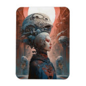 Biomechanische kop Surreal Sci-Fi Art Magneet (Verticaal)