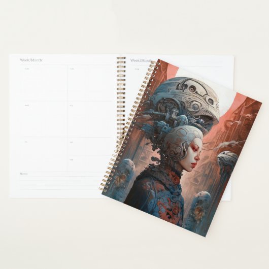 Biomechanische kop Surreal Sci-Fi Art Planner (Display)