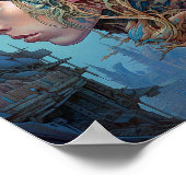 Biomechanische kop Surreal Sci-Fi Art Poster (Hoek)