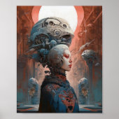 Biomechanische kop Surreal Sci-Fi Art Poster (Voorkant)