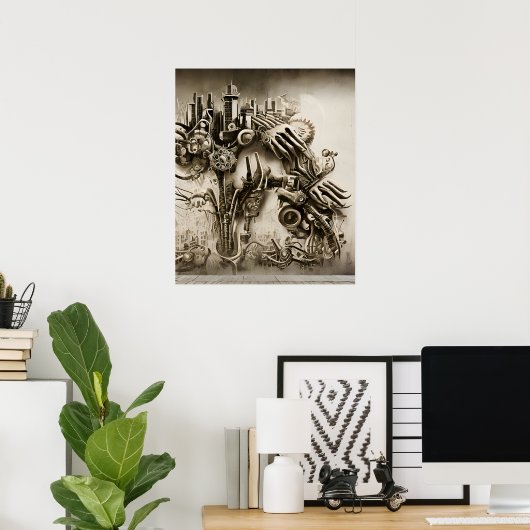 Biomechanische stad poster (Thuiskantoor)