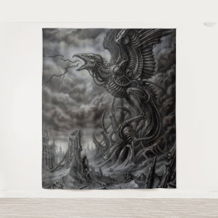 Biomechanische Thunderbird die de Storm oproept Wandkleed