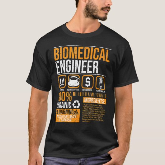 Biomedical Engineer Facts Label Biomedical Enginee T-shirt (Voorkant)