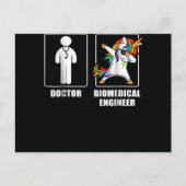 Biomedicale ingenieur Unicorn Dabbing Funny Lovers Aankondigingskaart (Voorkant)