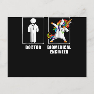 Biomedicale ingenieur Unicorn Dabbing Funny Lovers Aankondigingskaart