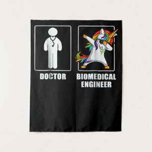 Biomedicale ingenieur Unicorn Dabbing Funny Lovers Wandkleed