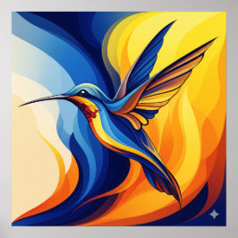 Biomorfe kolibrie kunst poster