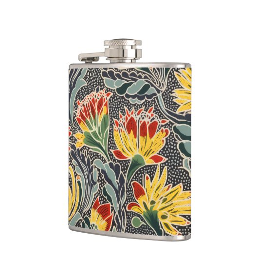 Biomorfe natuurlijke bloemenprint heupfles (Links)