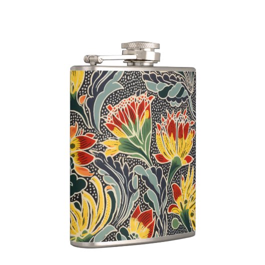 Biomorfe natuurlijke bloemenprint heupfles (Rechts)