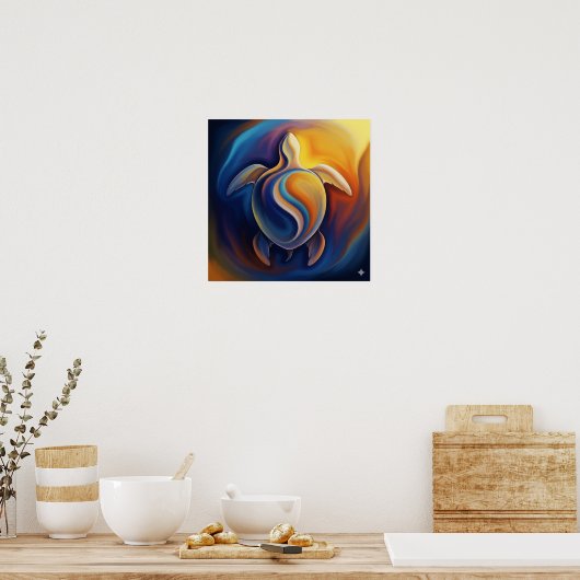Biomorfe schildpadkunst poster (Keuken)