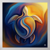 Biomorfe schildpadkunst poster (Voorkant)