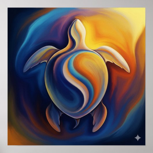 Biomorfe schildpadkunst poster (Voorkant)