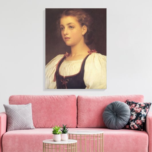 Biondina (van Frederic Leighton) Canvas Afdruk (Insitu (Woonkamer))