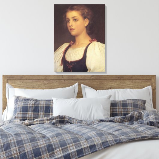 Biondina (van Frederic Leighton) Canvas Afdruk (Insitu (Slaapkamer))