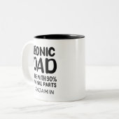 Bionic Dad Knee Replacement wordt snel goed Tweekleurige Koffiemok (Voorkant links)