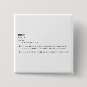 Bionic Definition in Black Vierkante Button 5,1 Cm