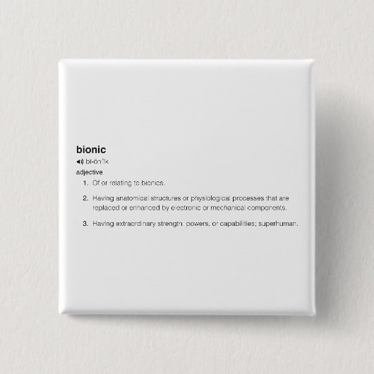 Bionic Definition in Black Vierkante Button 5,1 Cm (Voorkant)