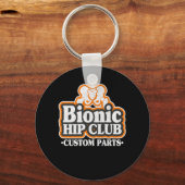 Bionic Hip Club Logo 70s Hip Replacement Surgery Sleutelhanger (Voorkant)