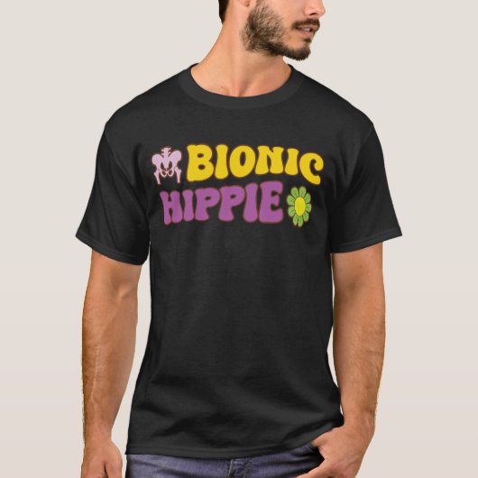 Bionic Hippie Replacement Joke Joint Surgery T-shirt (Voorkant)