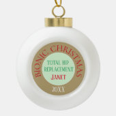 Bionic Kerstmis (Hip-vervanging)-versiering Keramische Bal Ornament (Voorkant)