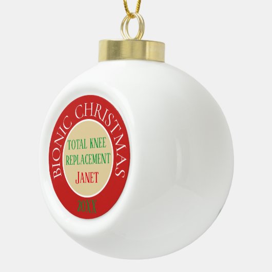 Bionic kerstversiering (knievervanging) keramische bal ornament (Rechts)