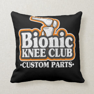 Bionic Knee Club Knee Replacement Surgery 70s Logo Kussen