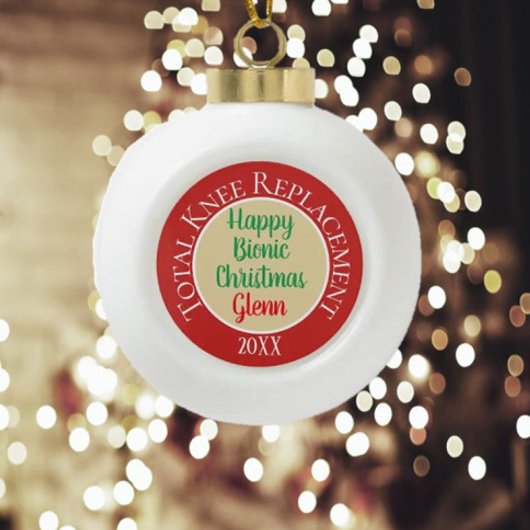 Bionic (knievervanger)kerstversiering keramische bal ornament