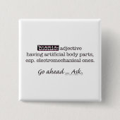 bionische definitie vierkante button 5,1 cm (Voorkant)