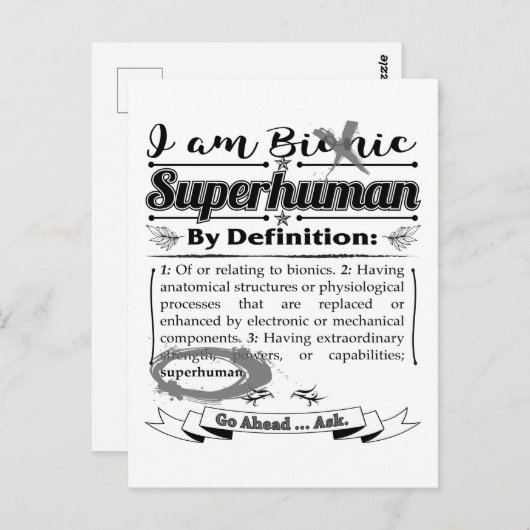 Bionische verklaring briefkaart (Voorkant / Achterkant)