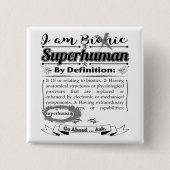 Bionische verklaring vierkante button 5,1 cm (Voorkant)