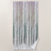 Biophilic handpainted muted birch watercolor wood strandlaken (Voorkant)