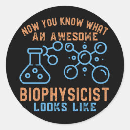 Biophysics Major8, Biophysicus Verjaardag Ronde Sticker