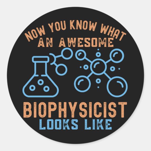 Biophysics Major8, Biophysicus Verjaardag Ronde Sticker (Voorkant)