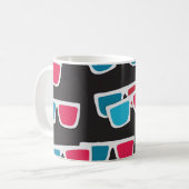 Bioscoop 3D-bril: naadloos patroon Koffiemok (Voorkant links)