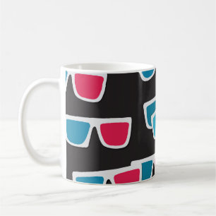 Bioscoop 3D-bril: naadloos patroon Koffiemok