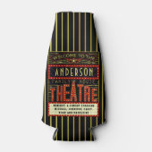 Bioscoop Bioscoop Marquee | Aangepaste familienaam Flesjeskoeler (Voorkant)